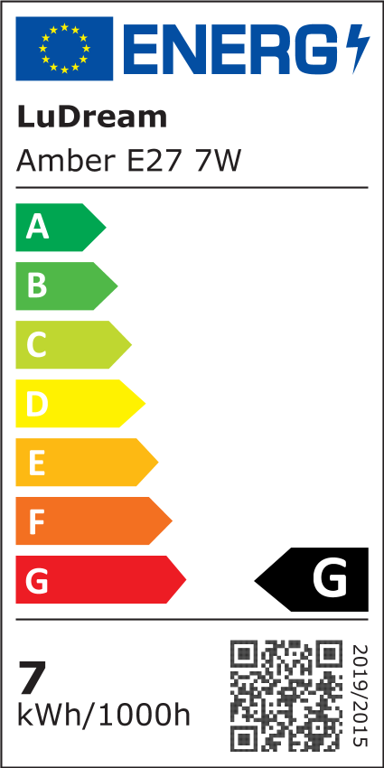 7W LED žárovka bez modré složky LuDream - Amber (E27)
