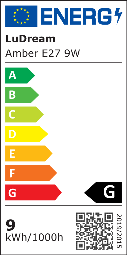 9W LED žárovka bez modré složky LuDream - Amber (E27)