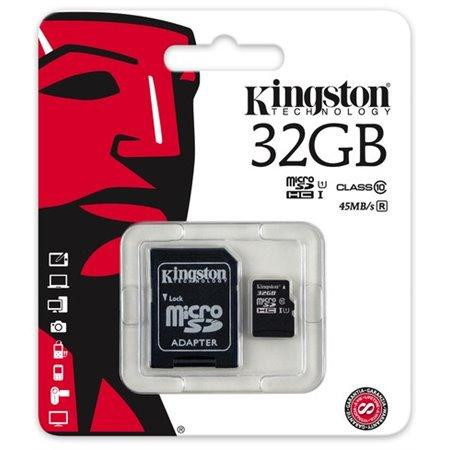 MicroSD HC 32GB Kingston class 10 s adaptérem