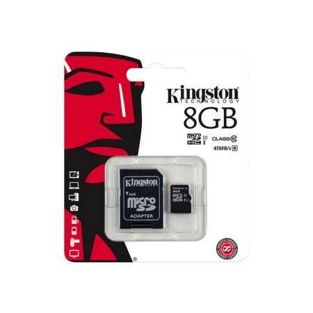 MicroSD HC 8GB Kingston class 10 s adaptérem