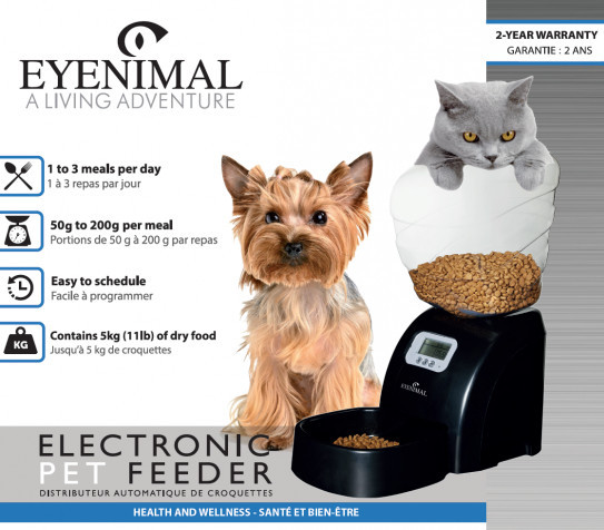 Malý dávkovač krmiva pro psy a kočky Eyenimal Pet Feeder