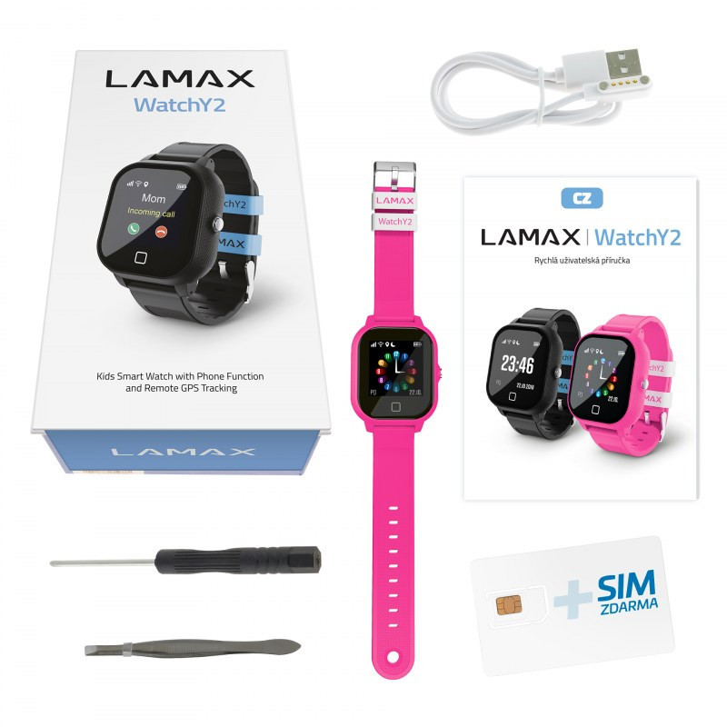 Chytré hodinky Lamax WatchY2 růžové
