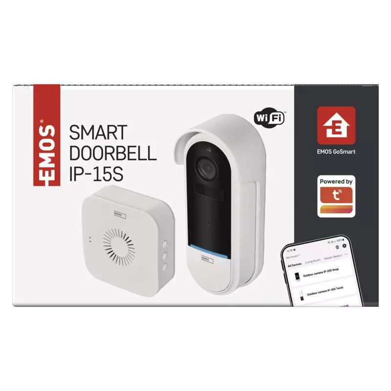 Domovní bezdrátový bateriový videozvonek EMOS IP-15S s Wi-Fi