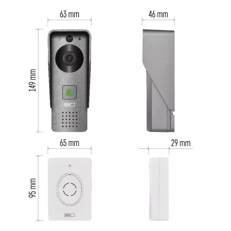 Domovní bezdrátový videozvonek EMOS IP-09C s Wi-Fi